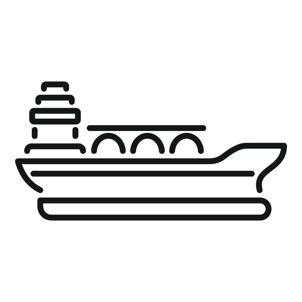 Big cargo ship delivering goods across ocean vector