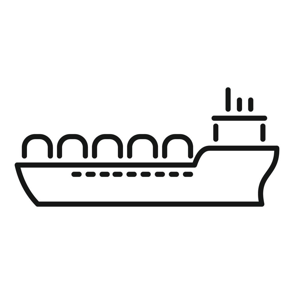 Big cargo ship delivering goods across the ocean vector