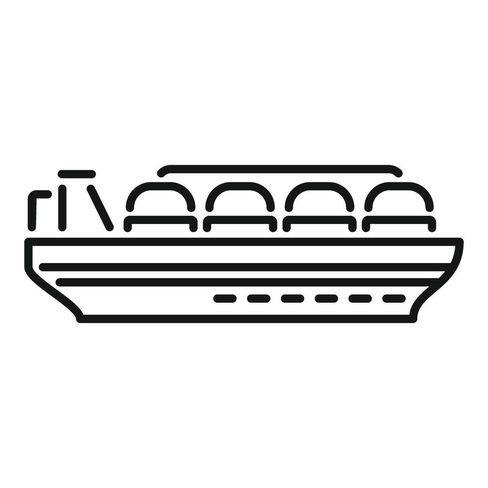 River tram carrying passengers on water on white background vector