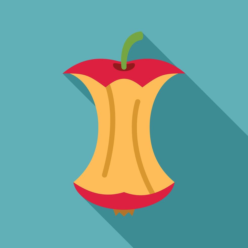 Apple core representing healthy eating and food waste concept vector
