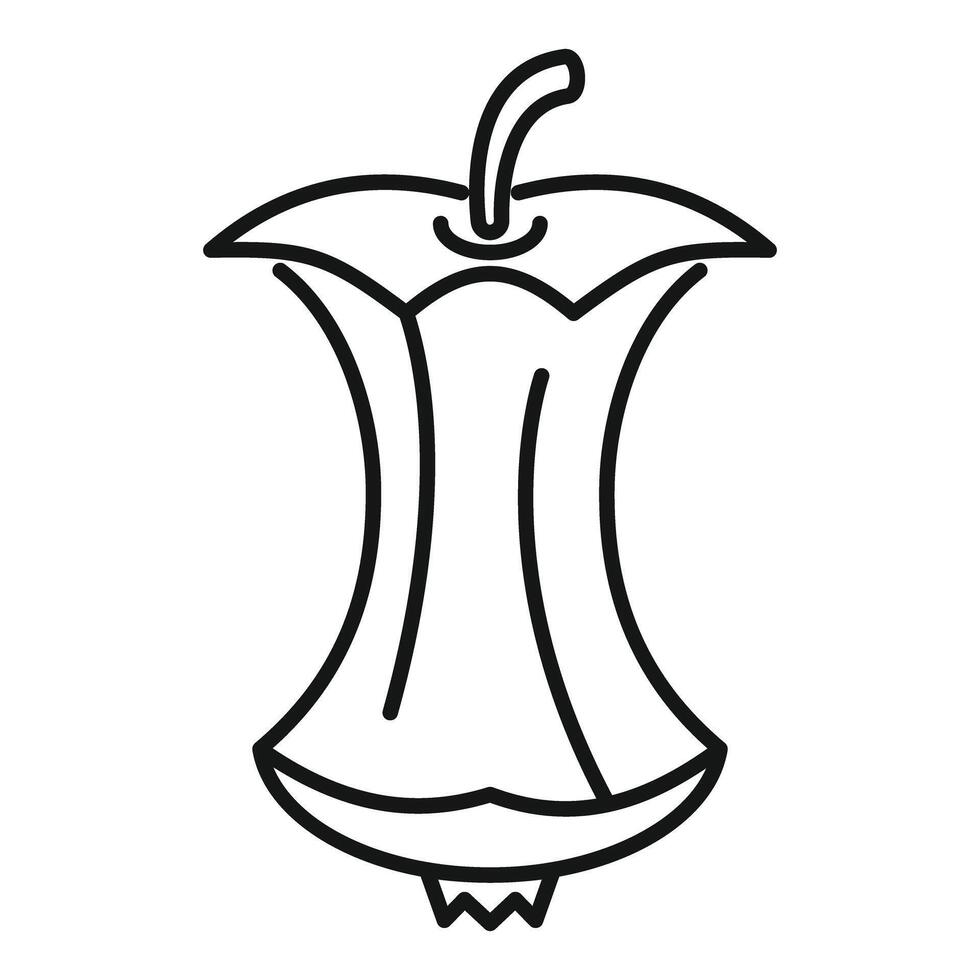 Line icon representing an apple core symbolizing food waste vector