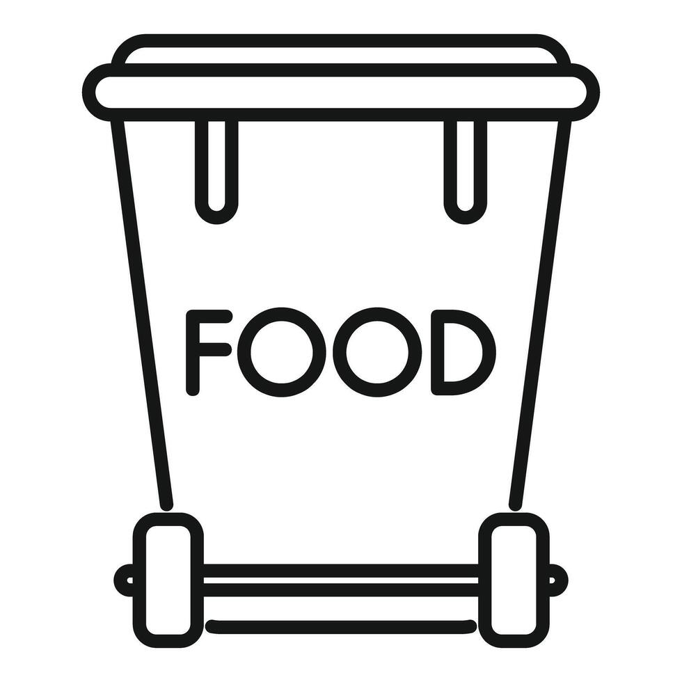 Food waste container on wheels for organic leftovers vector