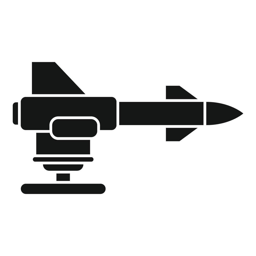 Military rocket launcher aiming at target icon vector