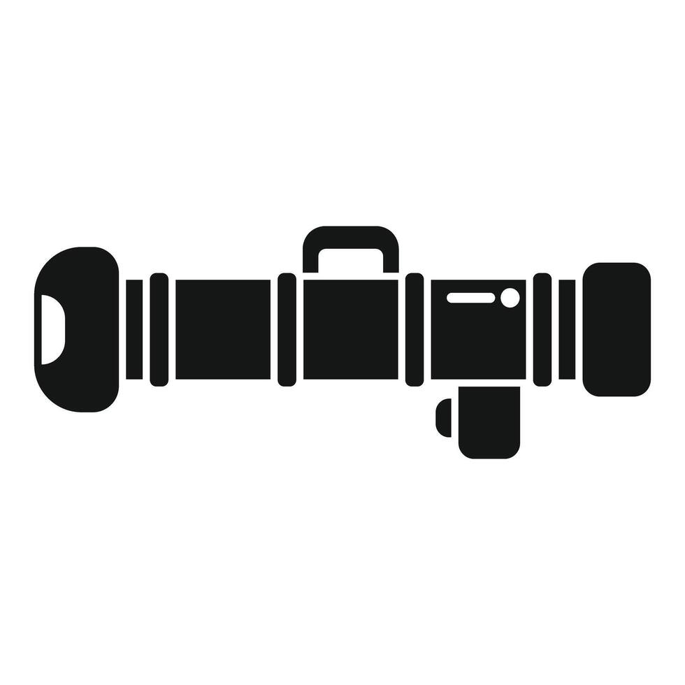 Professional telephoto camera lens icon showing photography equipment vector
