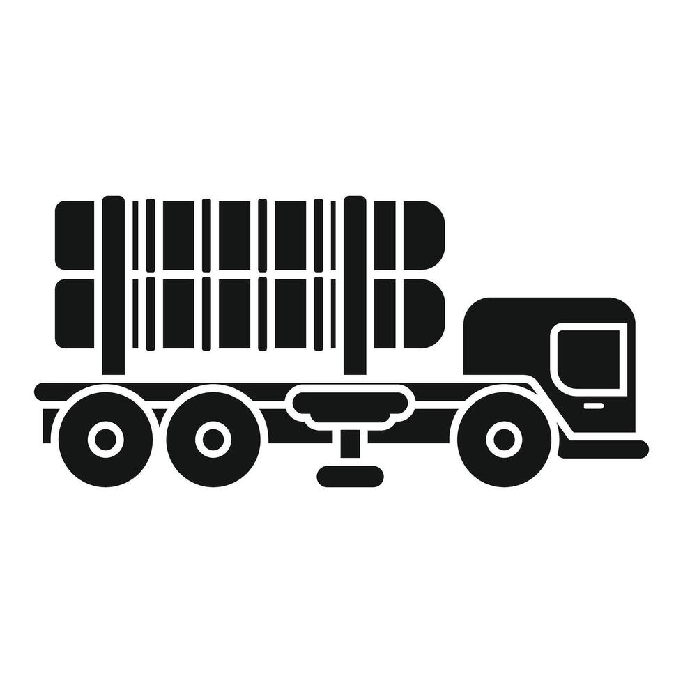 Logging truck carrying wood logs icon glyph style vector
