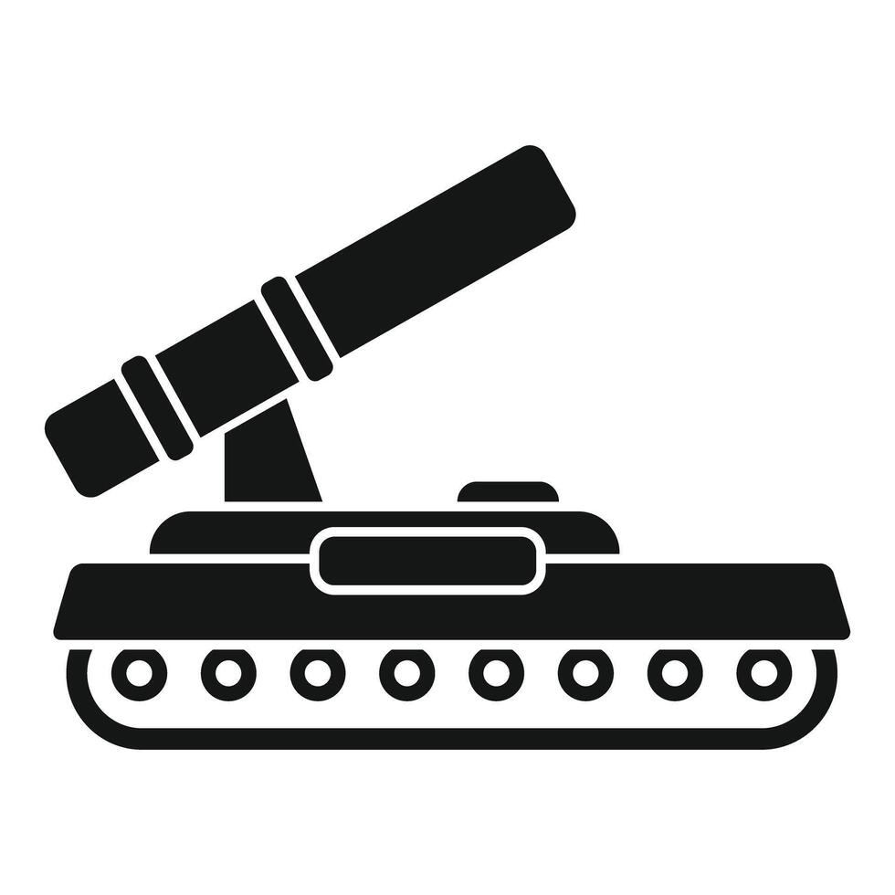 Military tank shooting with big gun icon vector