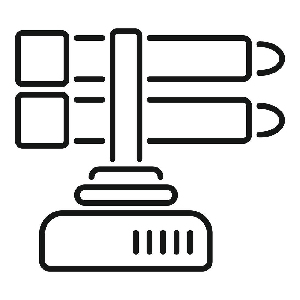 Multiple rocket launcher standing on military platform icon vector