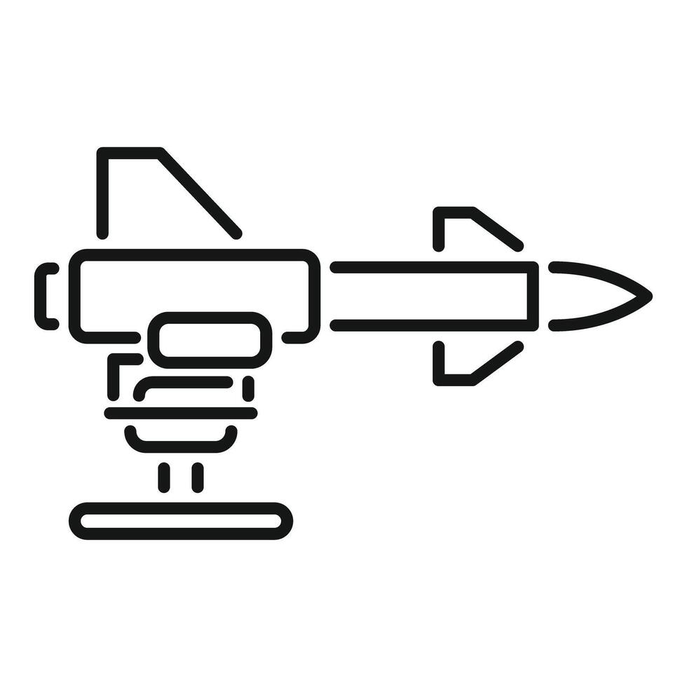 Military rocket launcher weapon system staying on alert vector