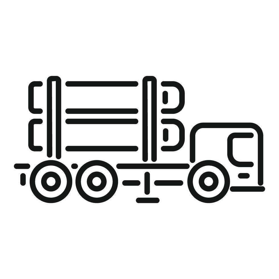 Logging truck carrying wood logs on white background vector