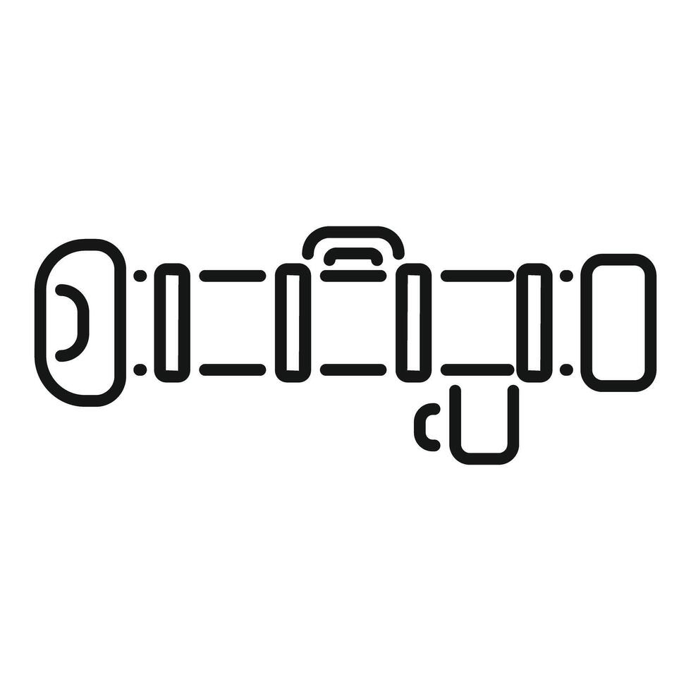 Professional telephoto camera lens icon showing zoom and focus vector