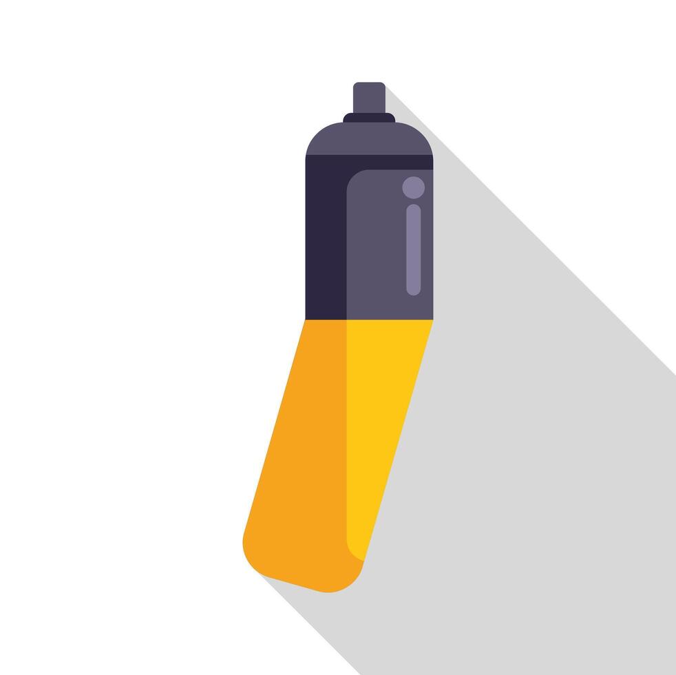 Yellow and black spray paint can casting a shadow vector