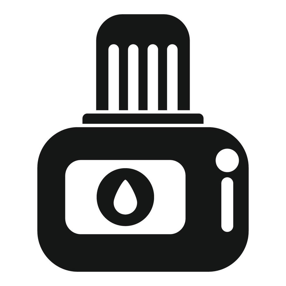 Electronic cigarette device with liquid cartridge icon vector
