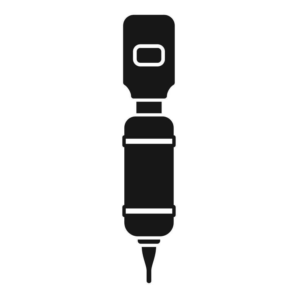Tattoo machine showing ink cartridge filled with black ink vector