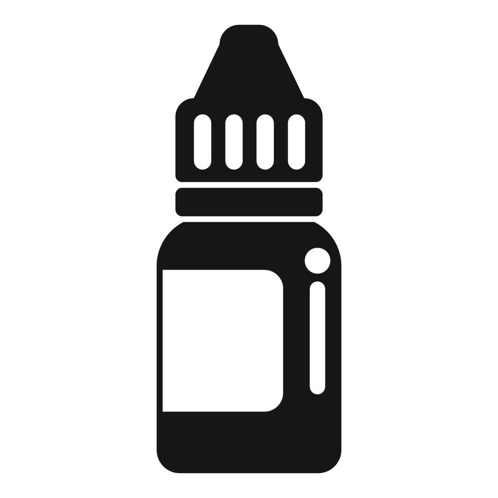 Black glyph icon of a dropper bottle for medical or cosmetic use vector