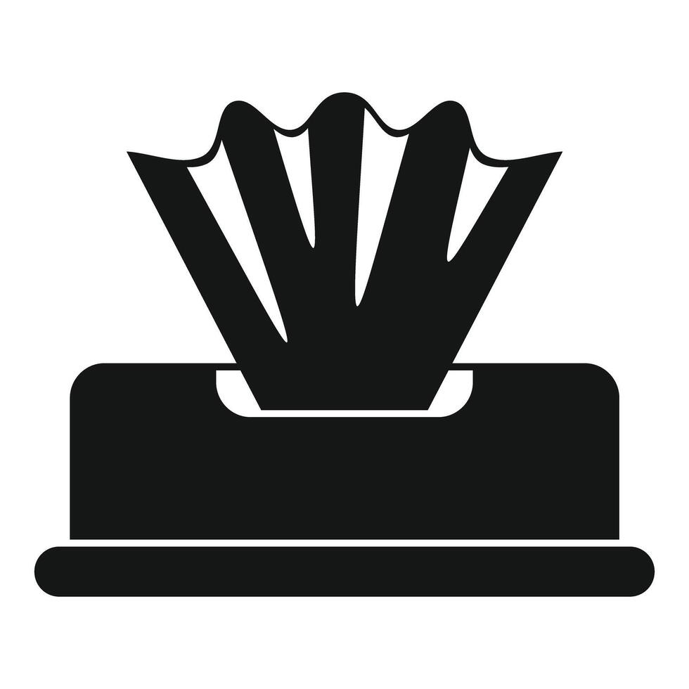 Black glyph tissue box icon representing hygiene and cleanliness vector