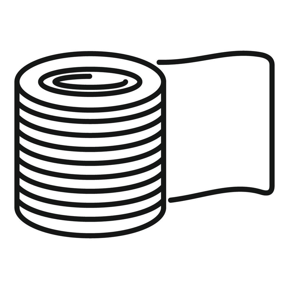 Medical elastic bandage roll unrolling for first aid treatment vector