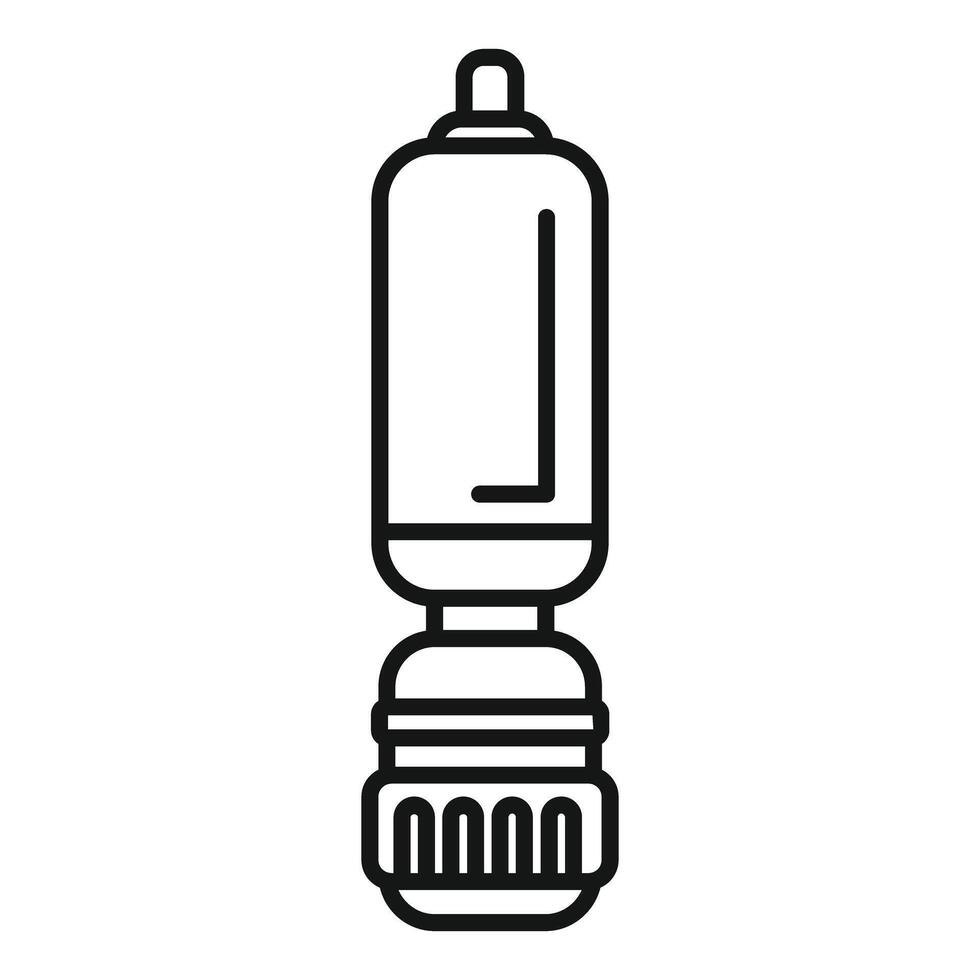 Electric cigarette liquid bottle with clearomizer icon showing vaping equipment vector