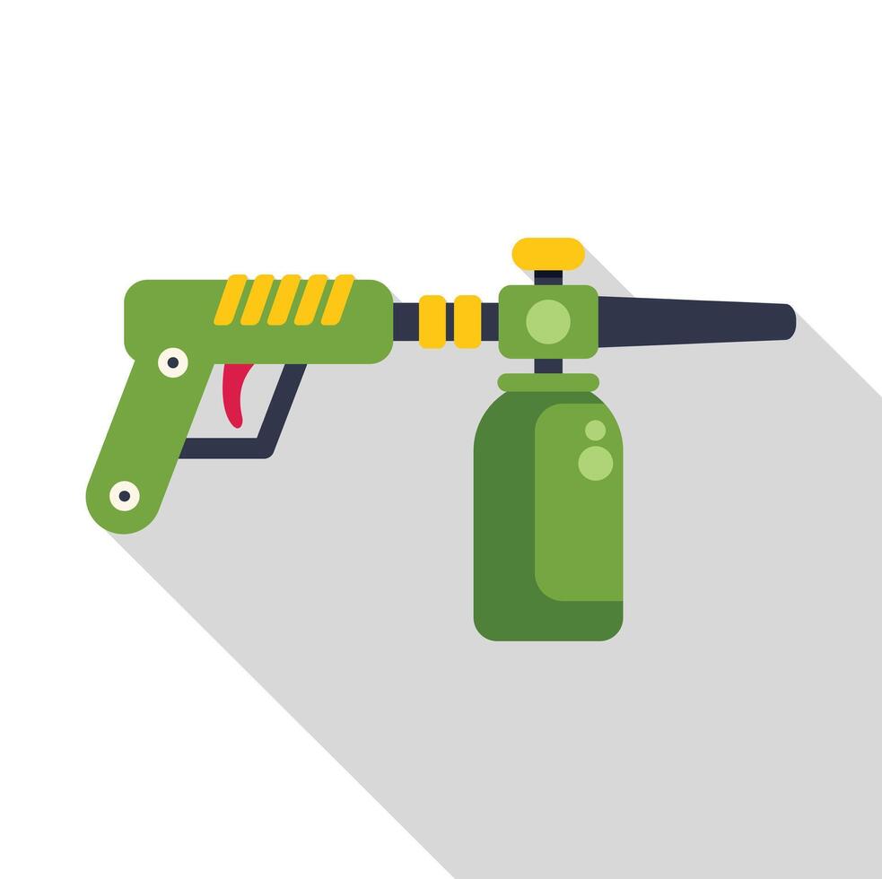 Green foam gun for washing car generating foam vector