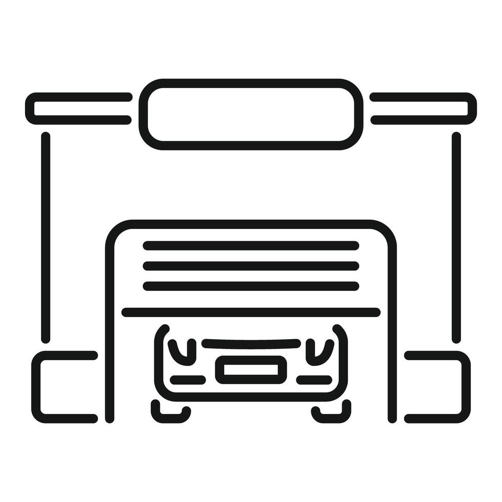 Car entering automatic garage door system vector