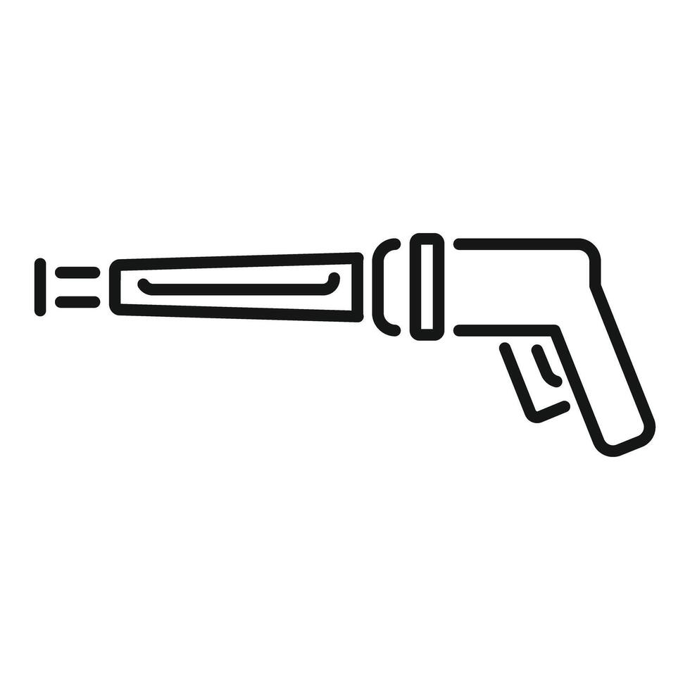 Electric sealant gun spreading silicone or glue line icon vector