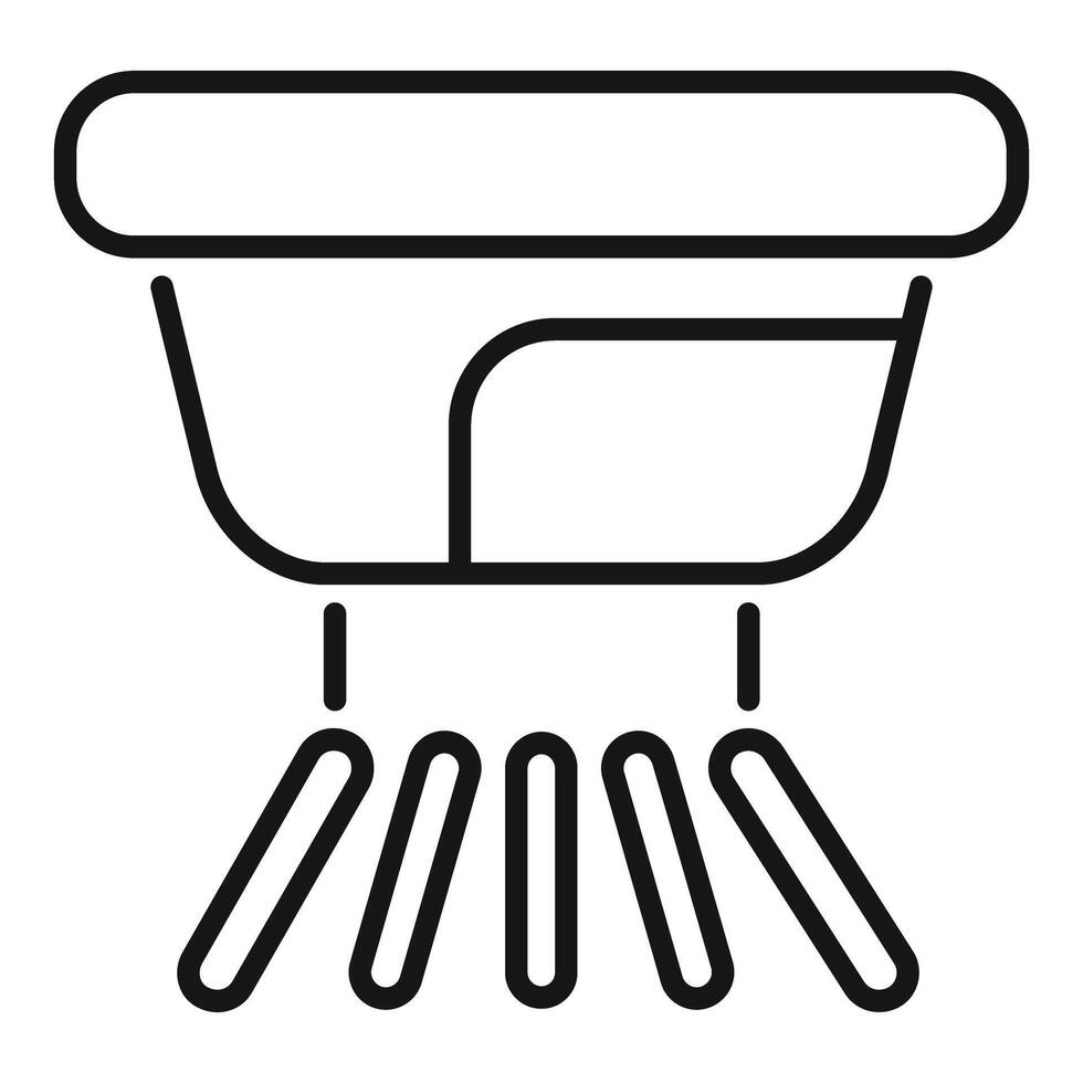 Smoke detector detecting fire with sensor beams vector