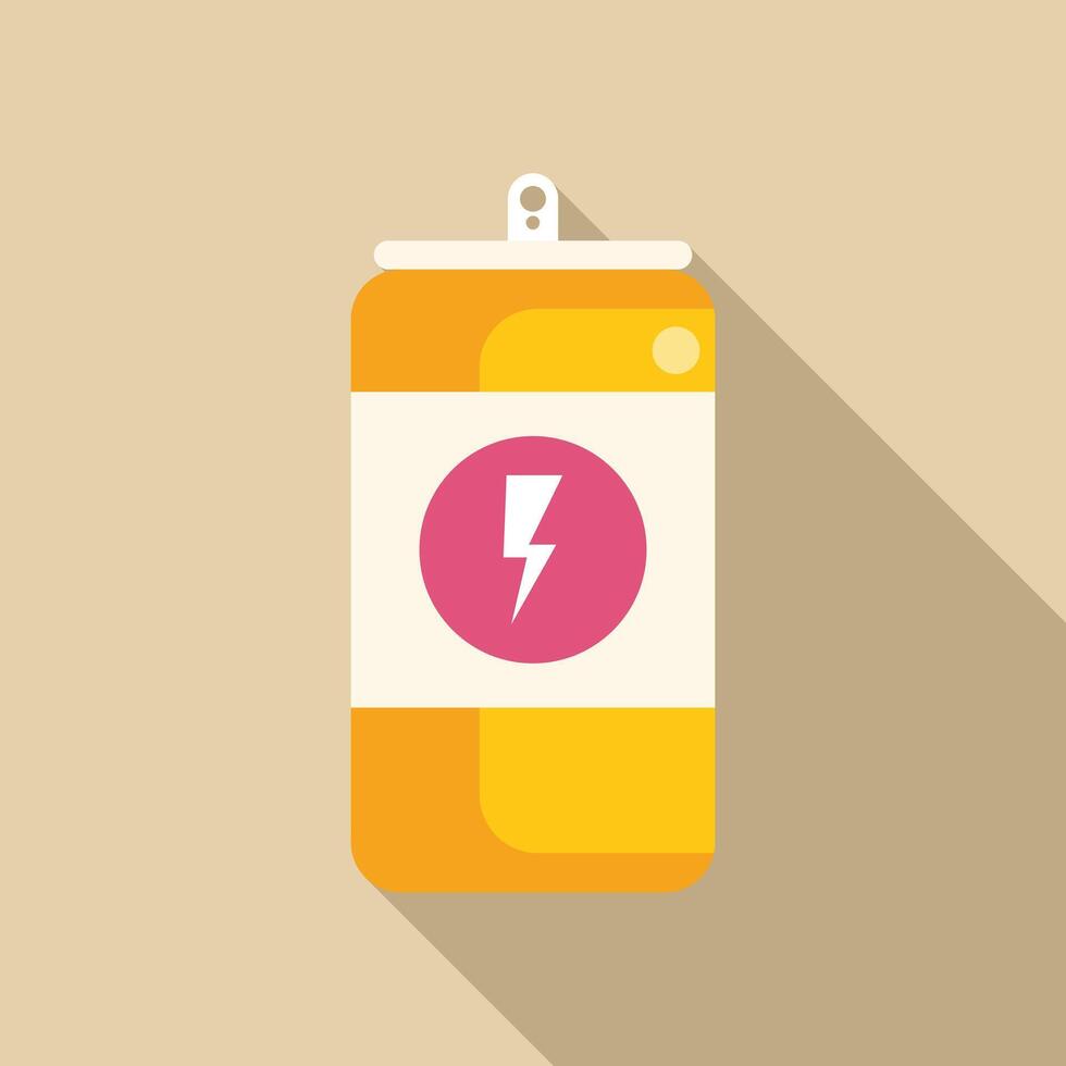 Energy drink can with lightning bolt symbol displaying power and refreshment vector