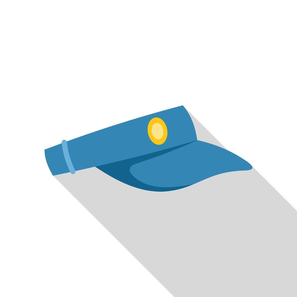 Blue police cap lying in sunlight with long shadow vector
