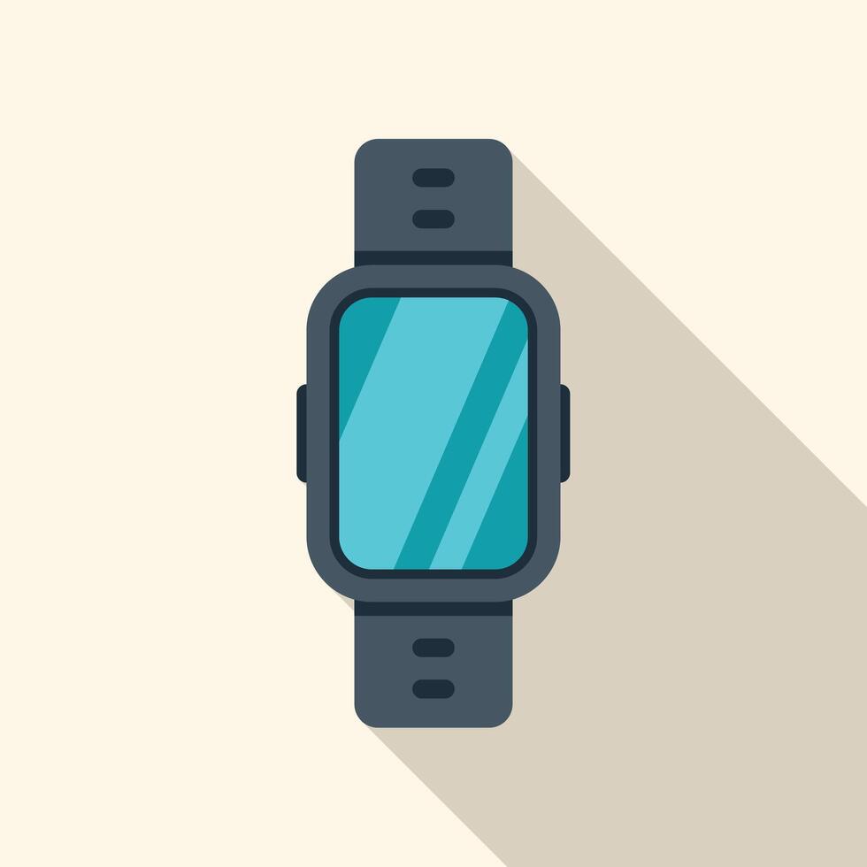 Smart watch showing blank screen with long shadow vector