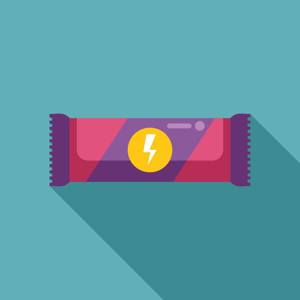Energy bar with lightning bolt symbol representing power and nutrition vector
