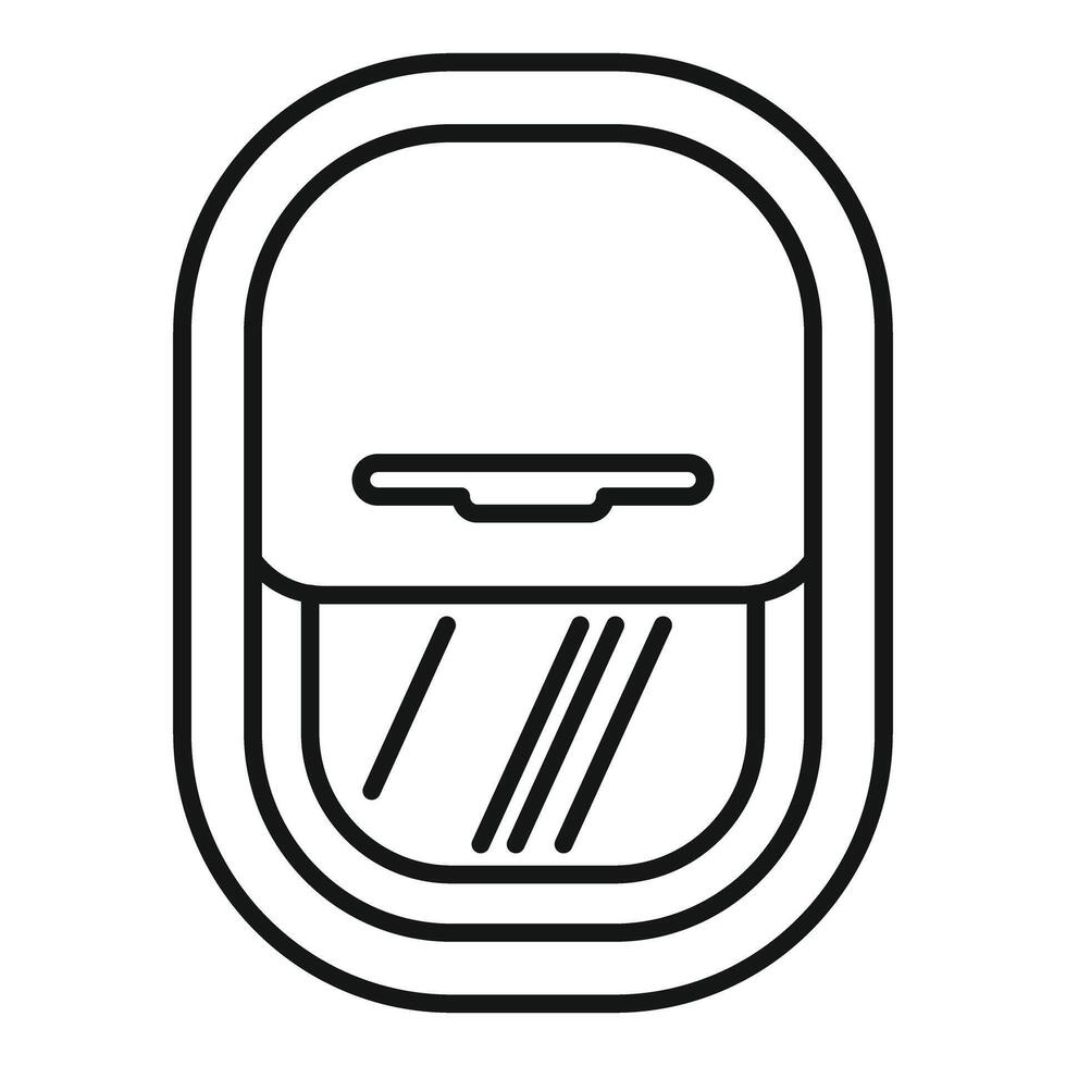 Airplane window closed showing scratched plastic surface vector