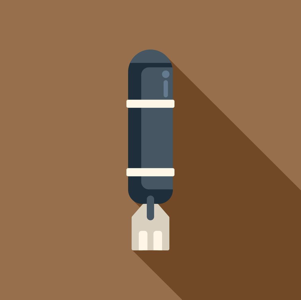 Air bomb falling from sky to earth on brown background vector