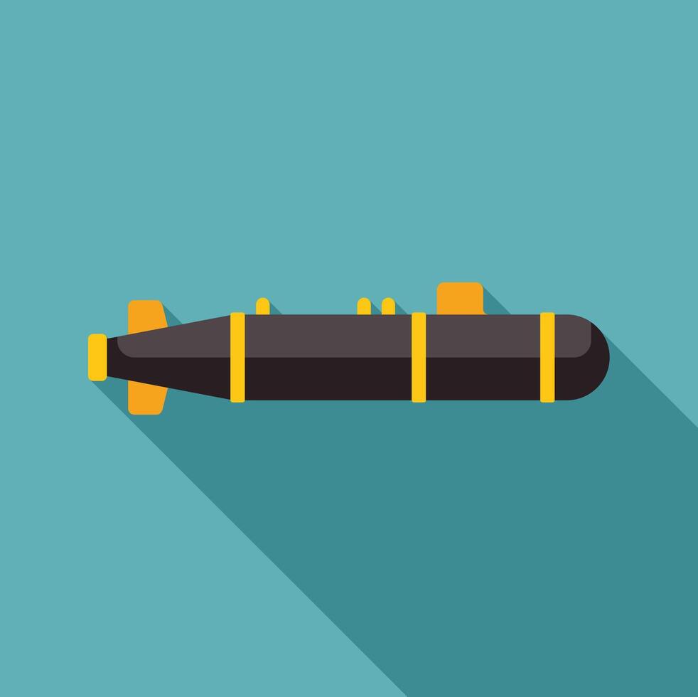 Black submarine floating in the sea minimalist illustration vector
