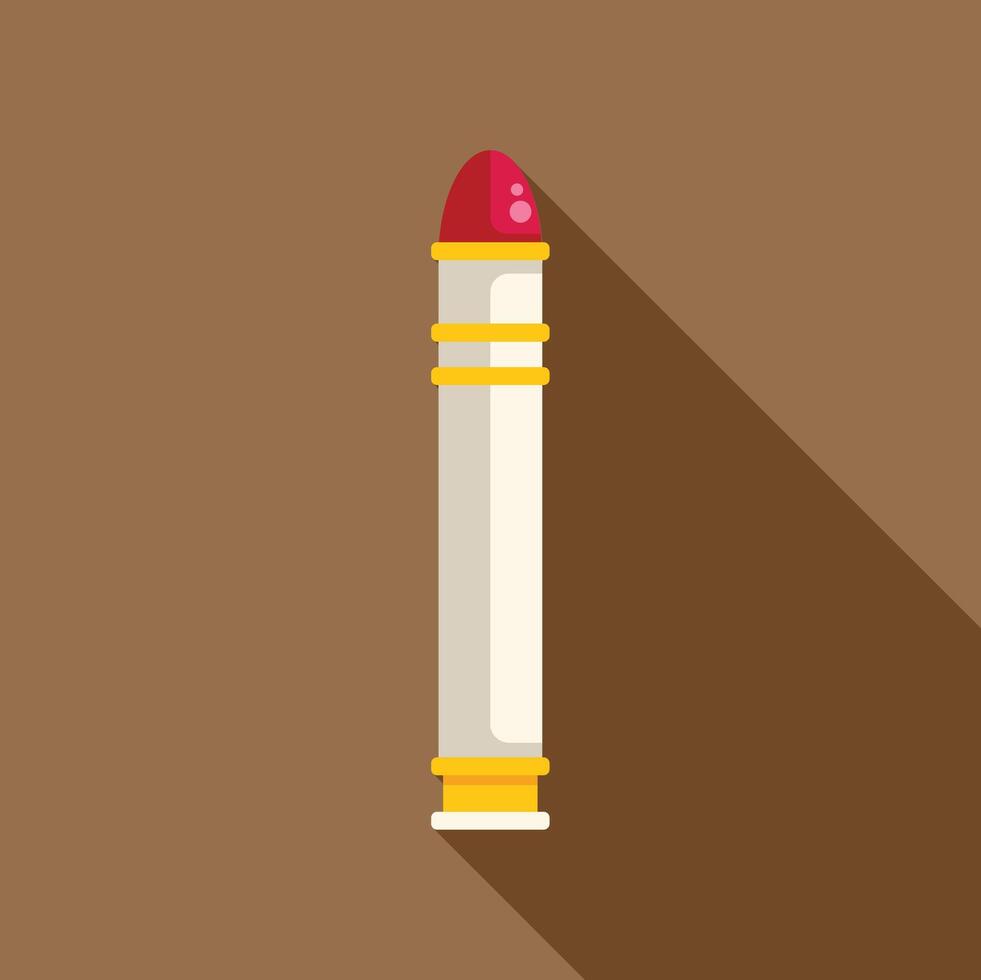 Lipstick tube standing up with long shadow flat design icon vector