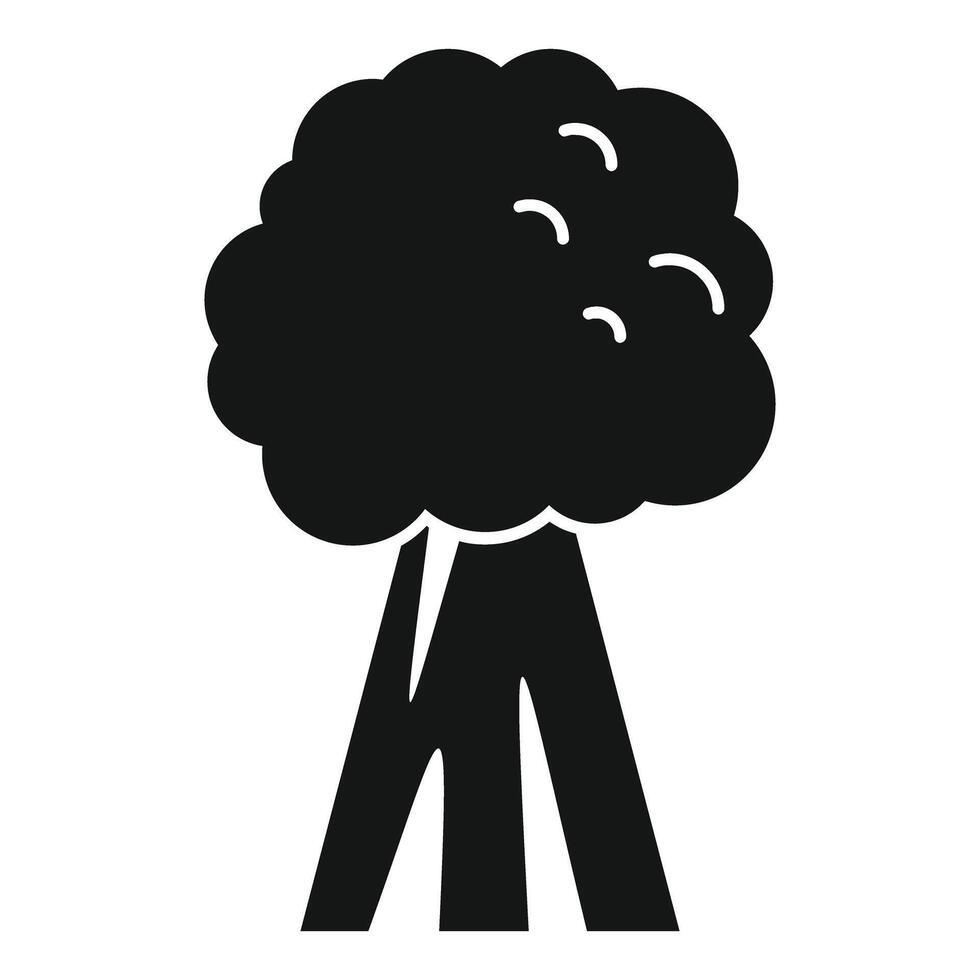 Black silhouette icon of a broccoli vegetable growing vector