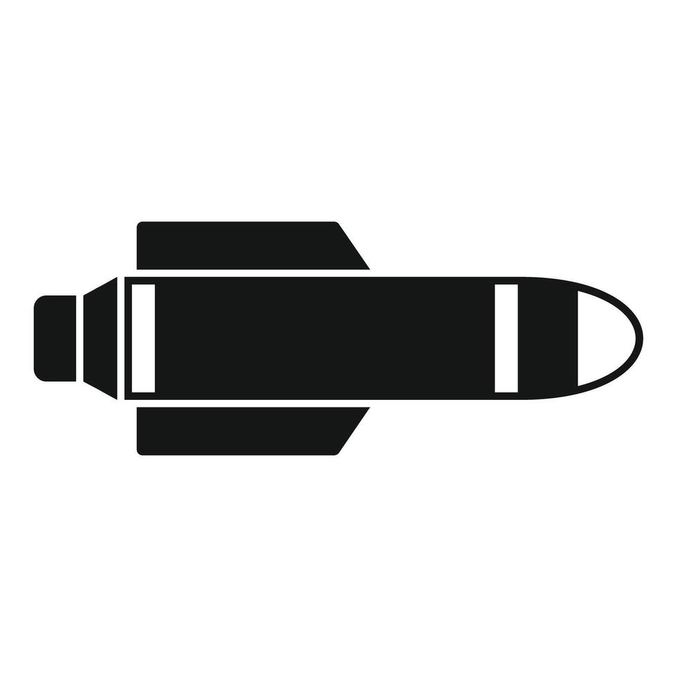 Ballistic missile flying through the air with wings vector