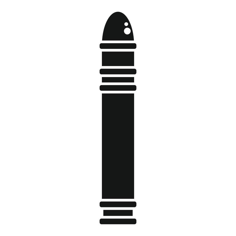 Space rocket taking off from launchpad silhouette icon vector