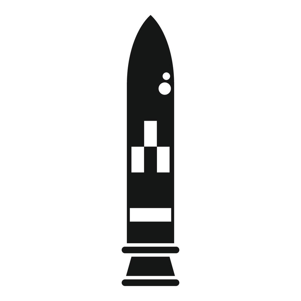 Black and white icon of a nuclear icbm ready to launch vector