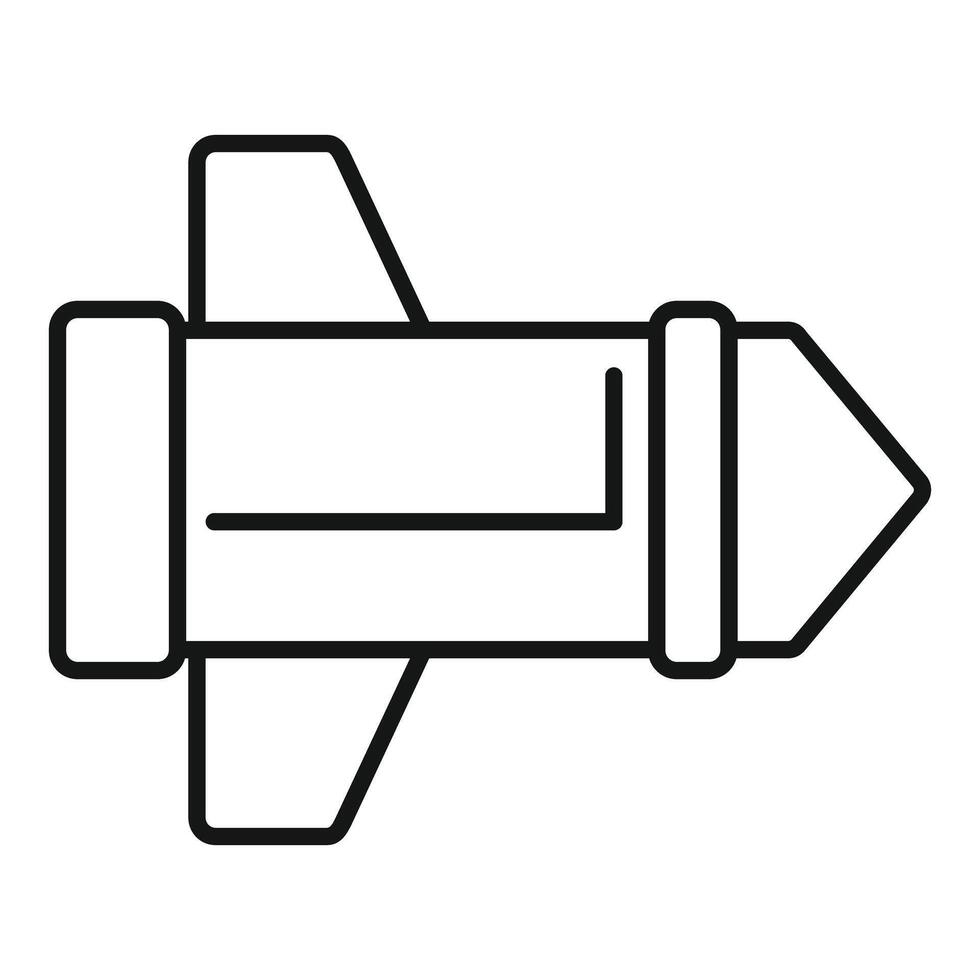Cruise missile rocket bomb flying warhead weapon icon vector