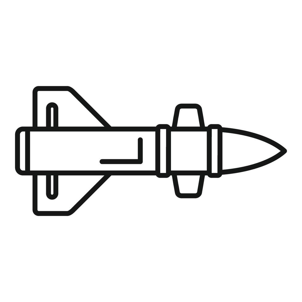 Military cruise missile flying with warhead engaged vector
