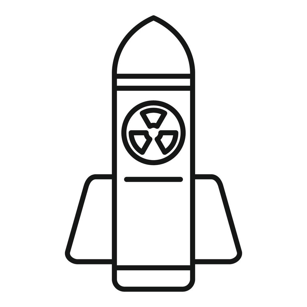 Nuclear rocket missile carrying warhead with radioactive material vector
