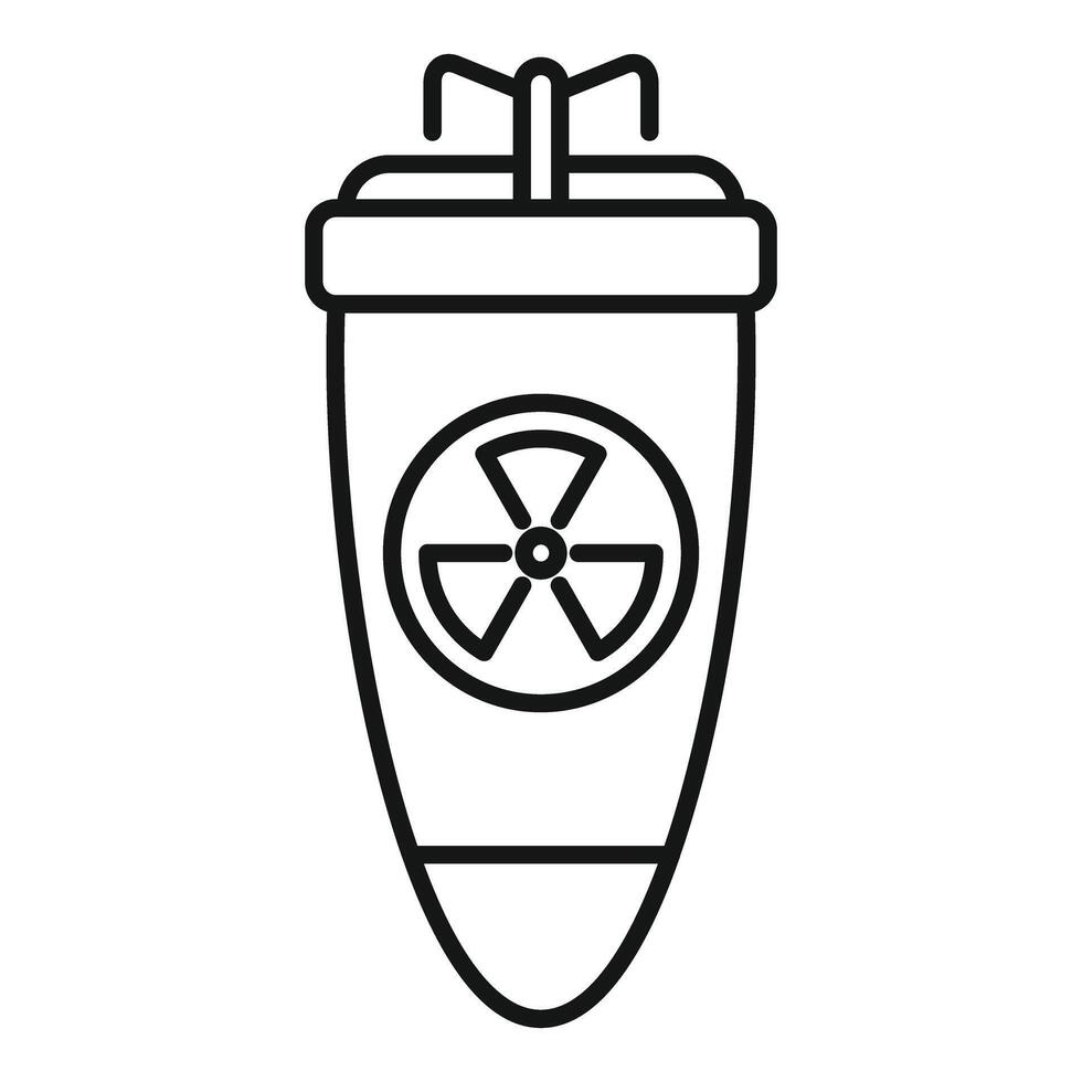 Chemical bomb with radiation symbol and propeller on top icon vector