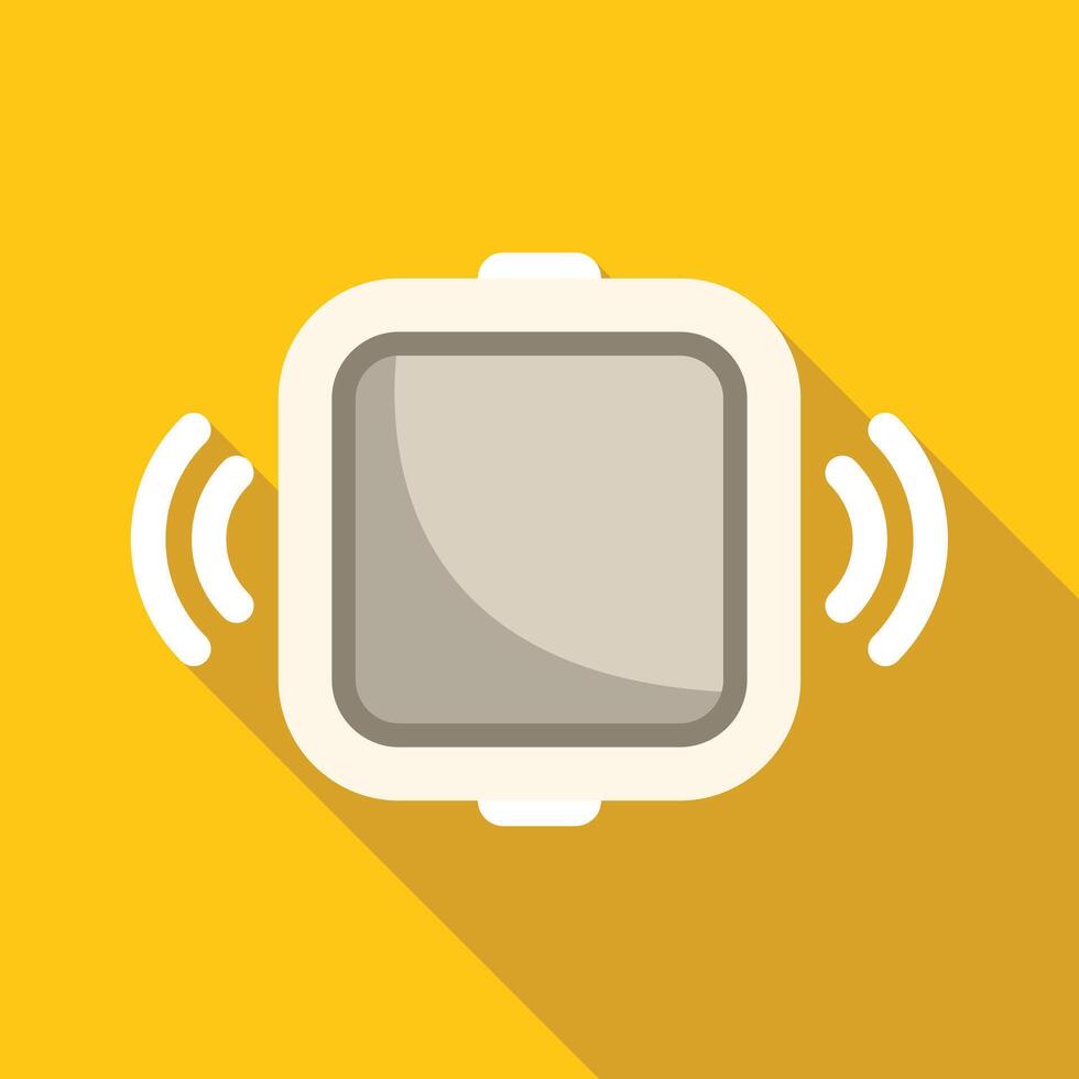 Smart watch making noise sending vibrations on yellow background vector