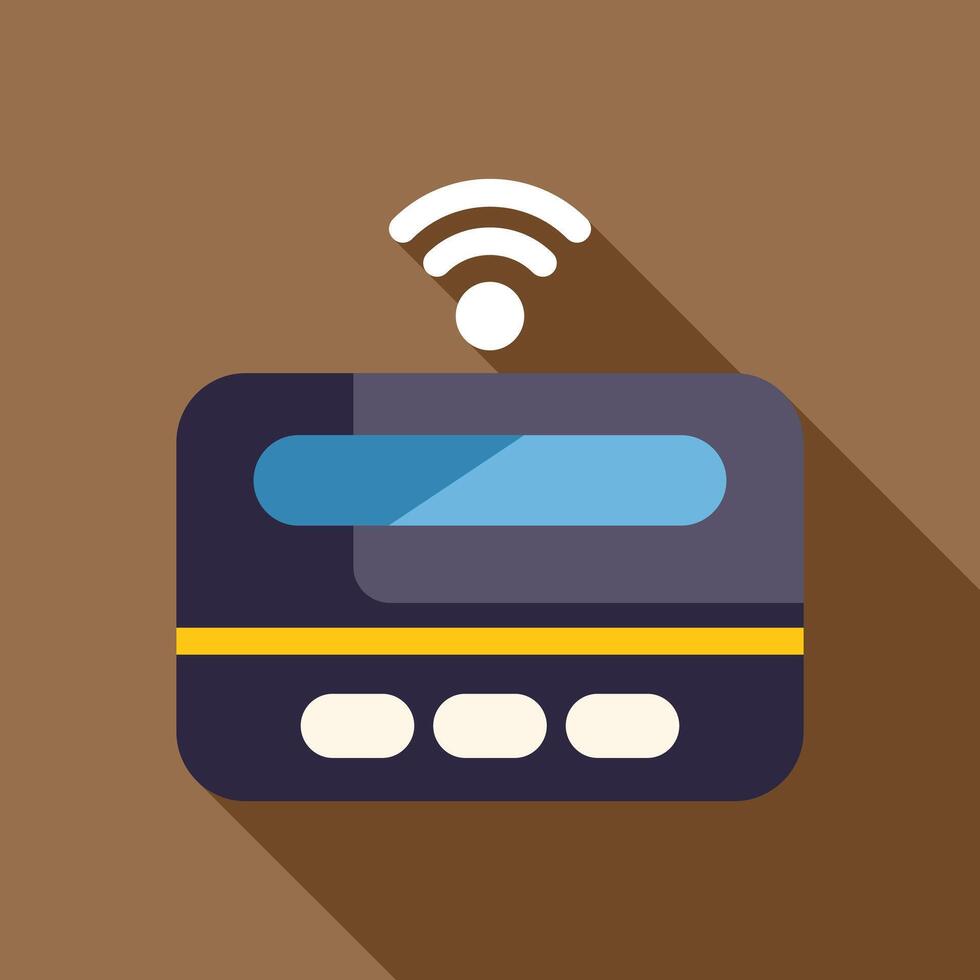 Credit card making contactless payment using nfc technology vector