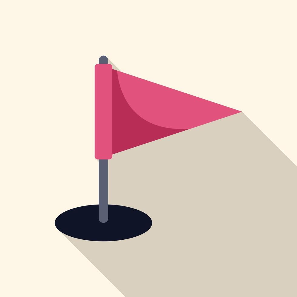 Pink triangular flag pointing right waving in the wind vector