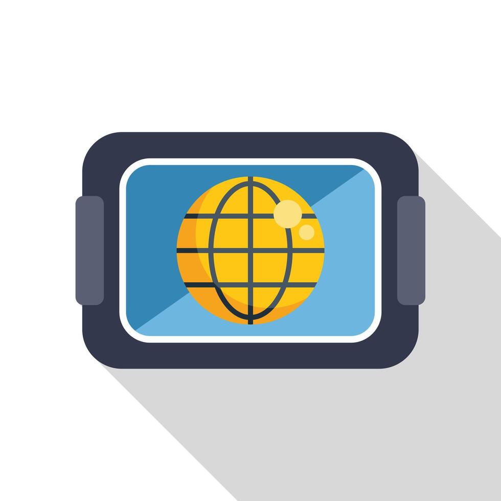 Vr glasses showing planet earth icon for metaverse experience vector