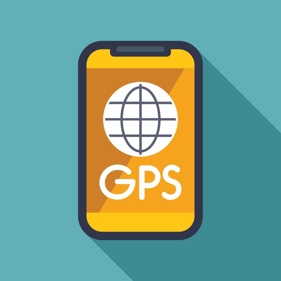 Gps mobile phone showing global positioning system vector