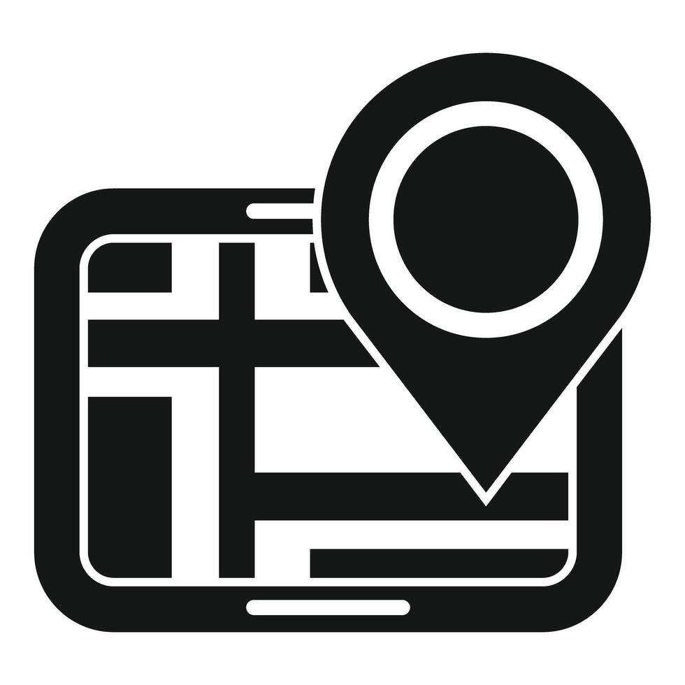 Gps icon showing location on digital tablet interface vector