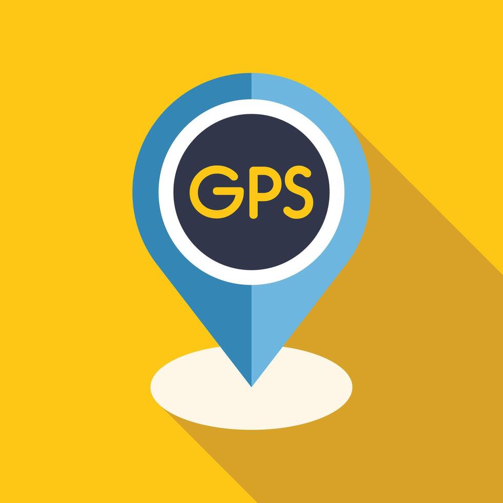 Blue gps pin pointing the location on a digital map vector