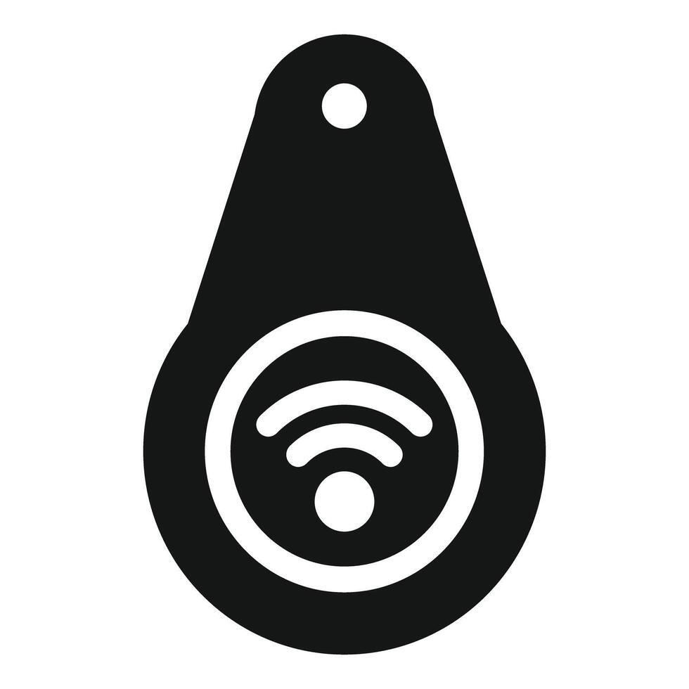 Smart tag showing wifi signal icon for tracking vector