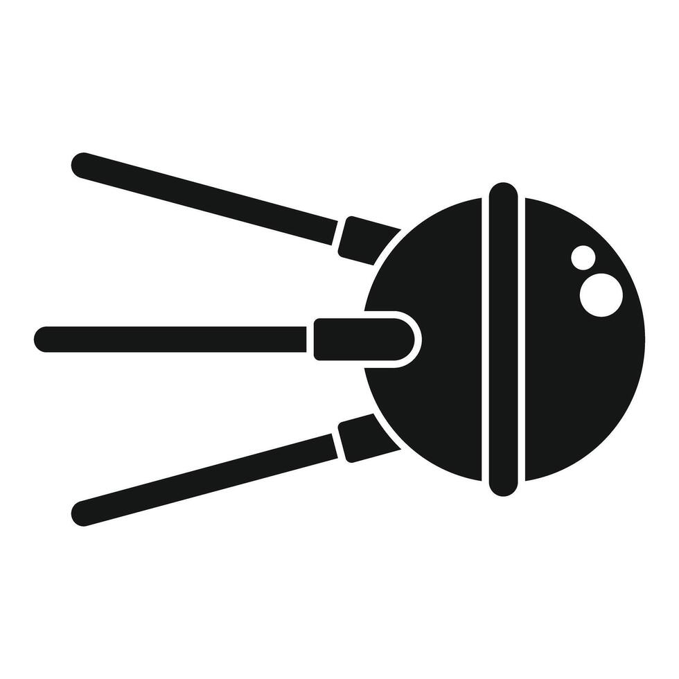 Sputnik satellite orbiting earth transmitting signals vector